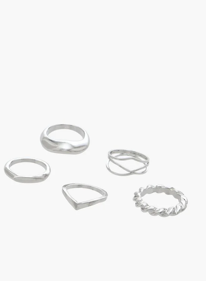 فلورا بيلا من شو إكسبرس Gold Tone Ring With Chunky Design - Set Of 5 Ramadan Collections